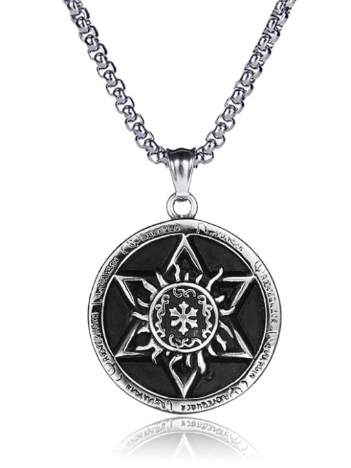 BSL Stainless Steel With Antique Silver Plated Trendy Star of david Necklaces