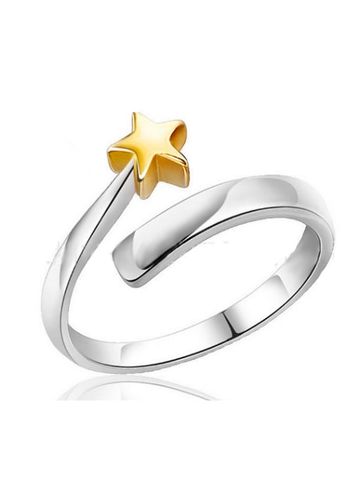 Ya Heng Silver Plated Gold Plated Star Shaped Opening Ring 0