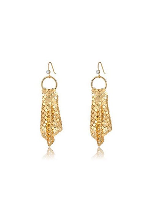 18k Gold Delicate Handkerchief Shaped Austria Crystal Drop Earrings