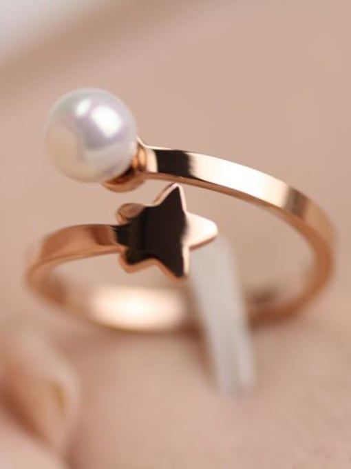 GROSE Shell Pearl Star Smooth Ring 1