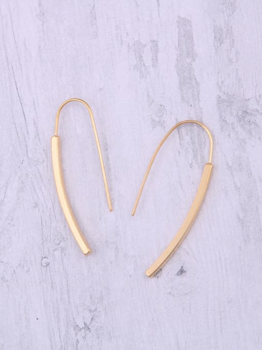 GROSE Titanium With Gold Plated Simplistic Irregular Hook Earrings 2