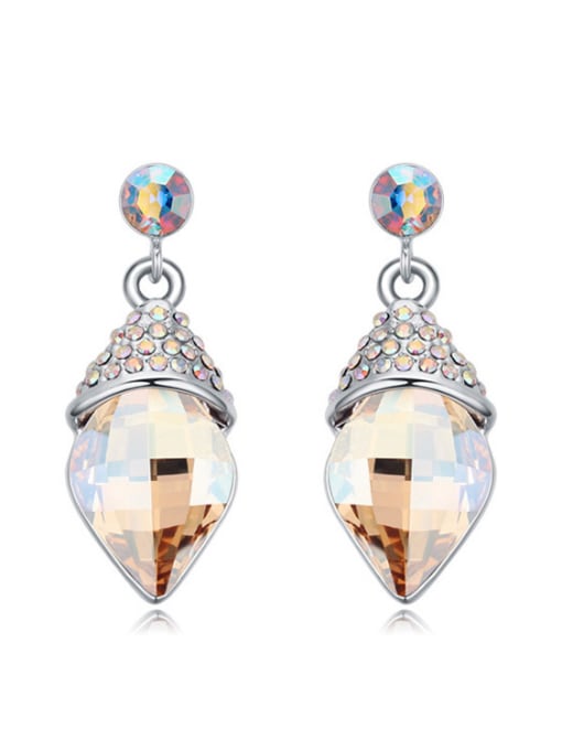 QIANZI Simple Rhombus austrian Crystal-accented Alloy Stud Earrings 1