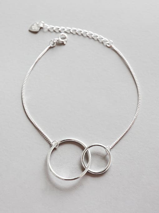 DAKA Pure silver cold wind double ring circle hand chain 0