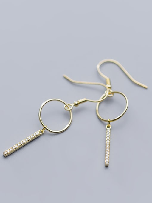 Rosh 925 Sterling Silver With Cubic Zirconia Simplistic Fringe Hook Earrings 1