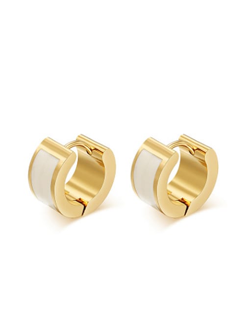 CONG Fresh Gold Plated Geometric Shaped Glue Clip Earrings 0
