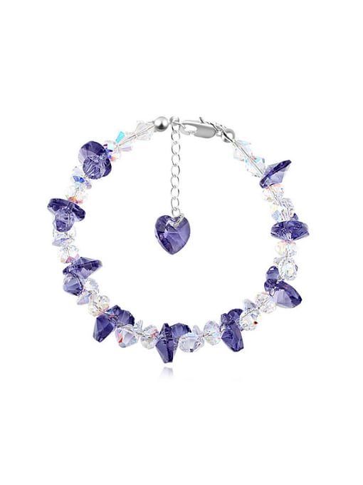 purple Fashion Shiny Irregular austrian Crystals Alloy Bracelet