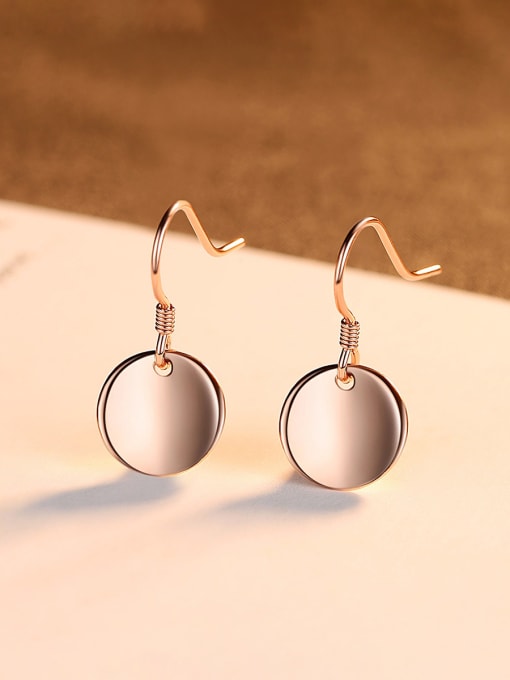 CCUI 925 Sterling Silver With Glossy  Simplistic Round Hook Earrings 2