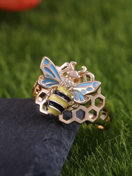 Gold Copper With Gold Plated Exaggerated Insect Band Rings