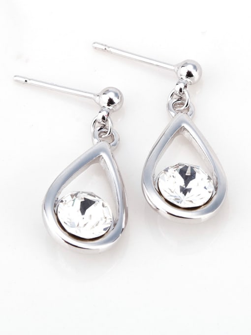 OUXI Simple Water Drop Austria Crystal Earrings 2