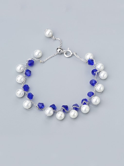 One Silver Women 925 Silver Pearl Bracelet 0