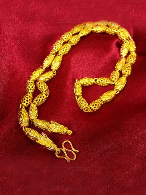 Golden Exquisite Double Dragon Hollow Necklace