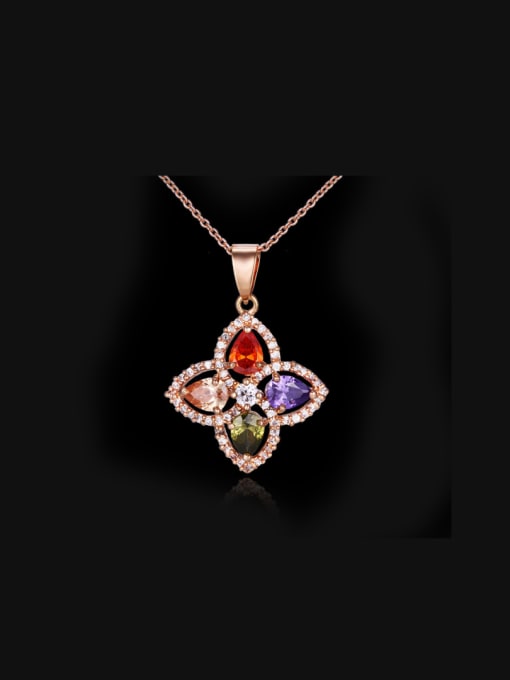 L.WIN Classical Style AAA Colorful Zircons Necklace 0
