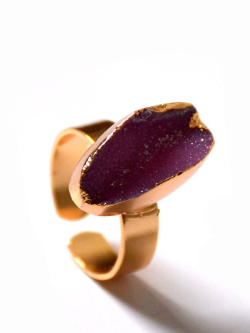 Tess Gold Plated Irregular Natural Crystal Opening Ring