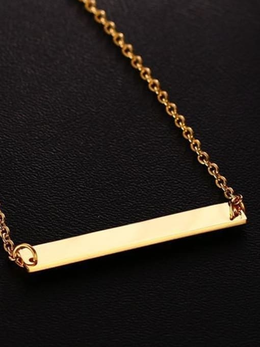 CONG Exquisite Gold Plated Geometric Shaped Titanium Necklace 2