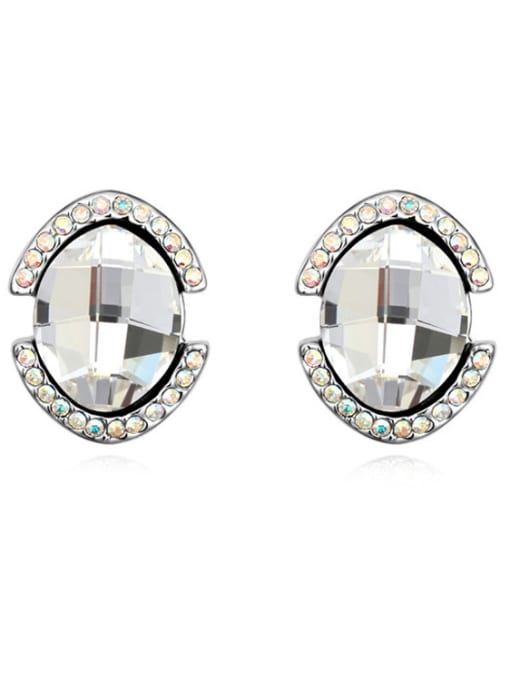 QIANZI Simple austrian Crystals-covered Alloy Stud Earrings 1