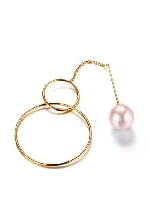 CONG Temperament Round Shaped Artificial Pearl Drop Earrings 1