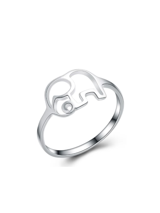 kwan Hollow Lovely Elephants Silver Women Ring 0