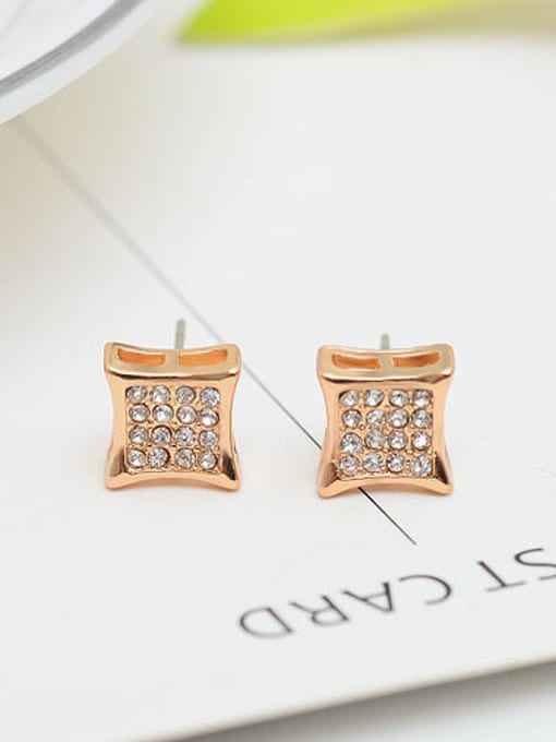 BESTIE Alloy Imitation-gold Plated Fashion Rhinestone Rhombus-shaped Three Pieces Jewelry Set 2