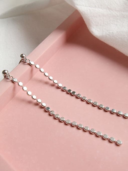 DAKA Sterling Silver simple bead long earrings 2