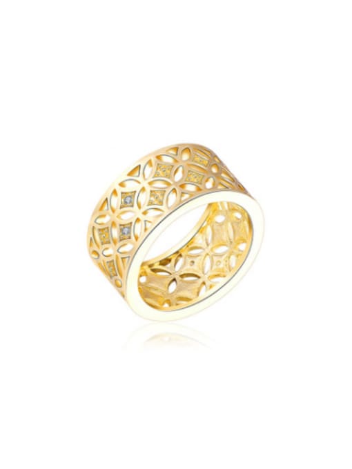 Ronaldo Exquisite Hollow leaf Shaped 18K Gold Ring 0