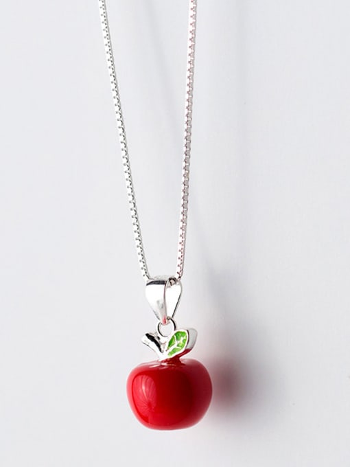 Rosh 925 Sterling Silver With Platinum Plated Cute Friut apple chrismas Necklaces 2