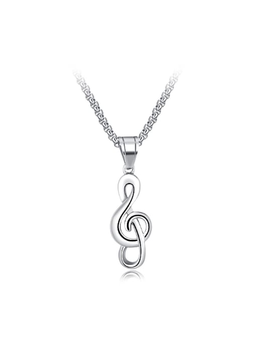 titanium Personalized Musical Note Titanium Necklace