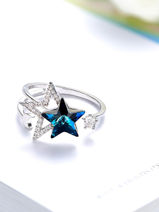 CEIDAI Five-pointed Star Shaped Crystal Ring 2