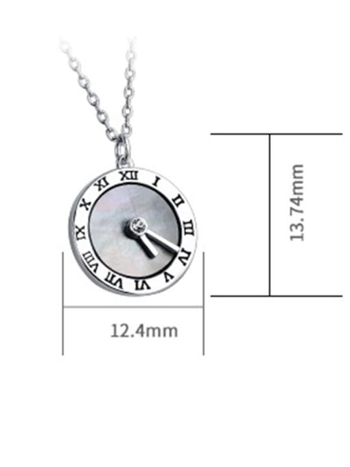 Dan 925 Sterling Silver With Shell Roman digital clock  Necklaces 1
