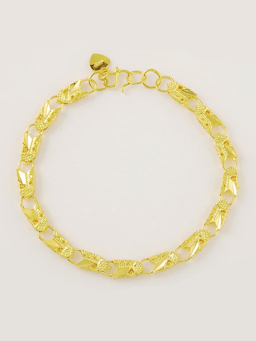 golden Fashionable 24K Gold Plated Shield Shaped Bracelet