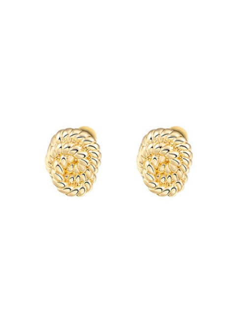 Ronaldo Gold Plated Twisted Rope Shaped Stud Earrings 0