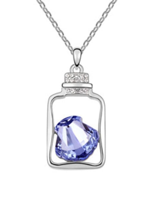 QIANZI Personalized Shell-shaped austrian crystal Pendant Alloy Necklace 2