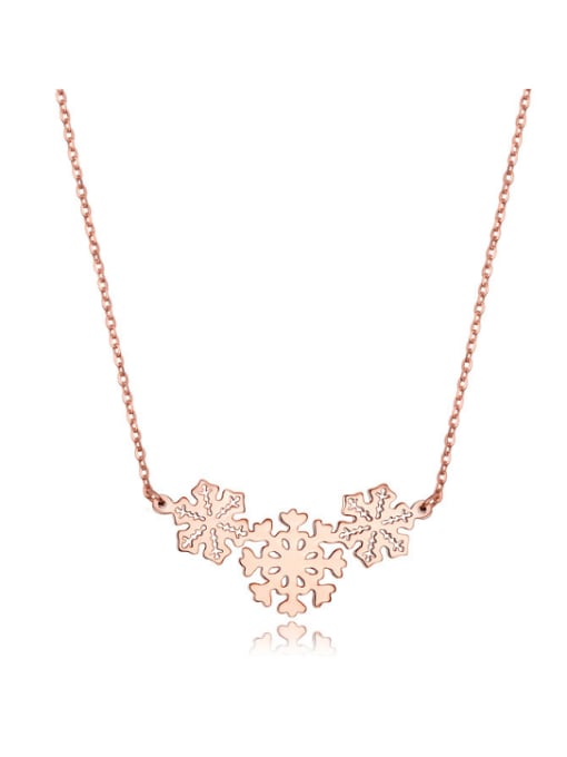 JINDING Europe And The United States Steel Anti Allergy Rose Gold Snow Short Necklace 0