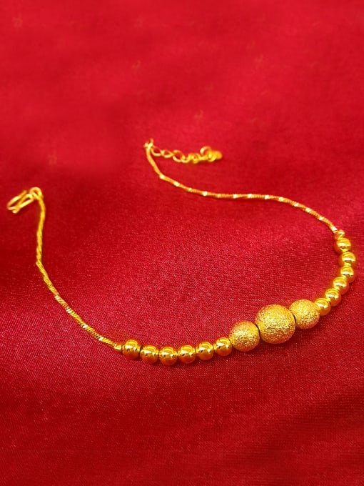 golden Gold Plated Beads Women Ankle