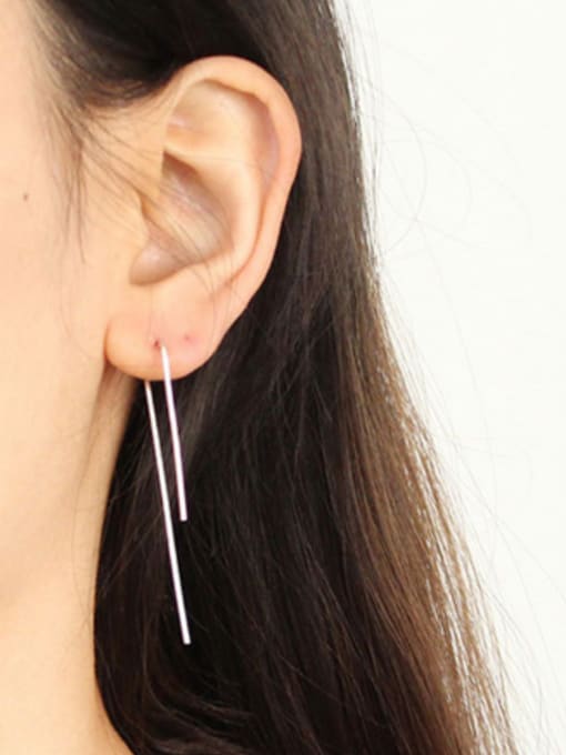 DAKA Simple Personalized Silver Line Earrings 1