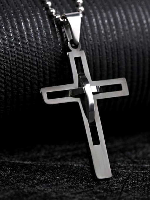 Black Titanium Cross-shape Western Style Pendant