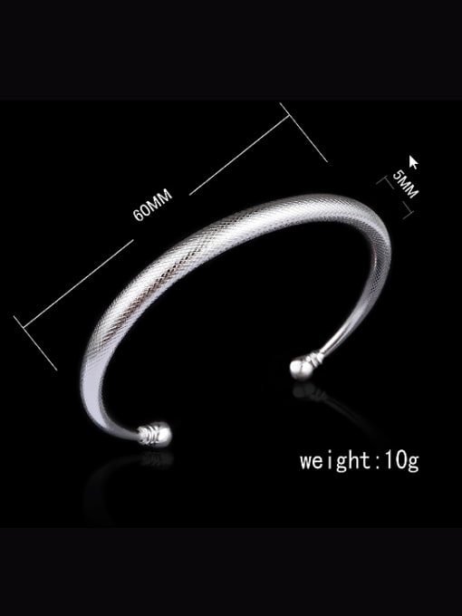 Ya Heng Simple Silver Plated Copper Opening Bangle 4