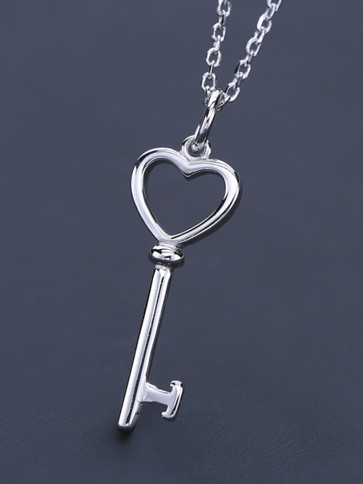 One Silver Heart Key Nercklace 2