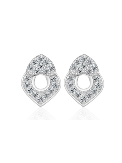 kwan Hollow Geometric Fashion Zircons Stud Earrings 0