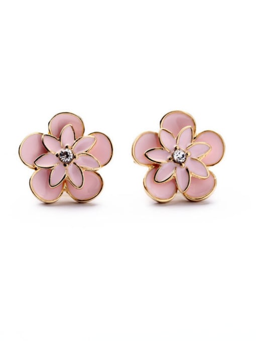 Pink Lovely Flower stud Earring