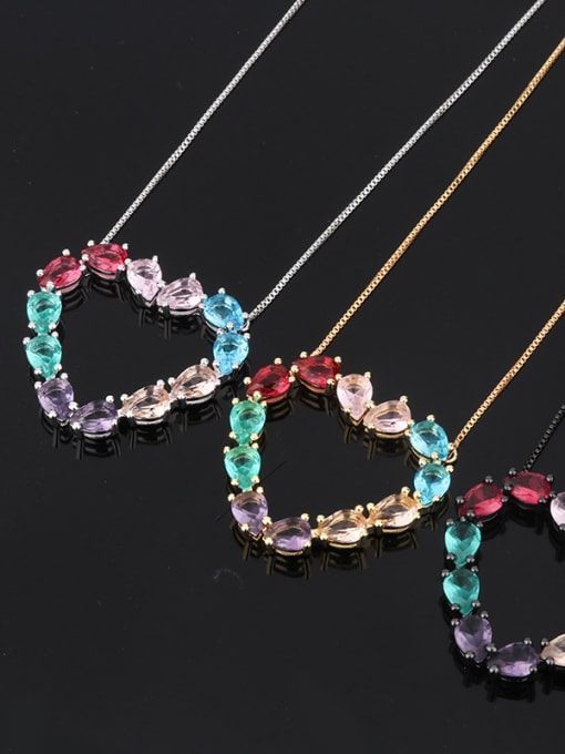 ROSS Copper With Glass stone Trendy Heart Necklaces 3
