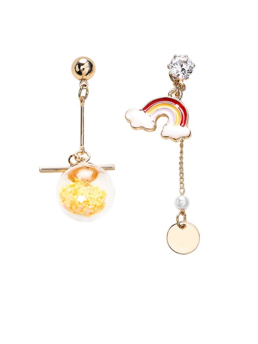 B rainbow Alloy With Rose Gold Plated Cartoon Asymmetry  Irregular Drop Earrings