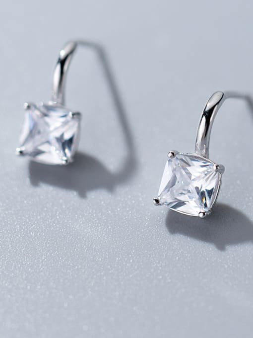 Rosh 925 Sterling Silver With Cubic Zirconia Delicate Geometric Stud Earrings 2