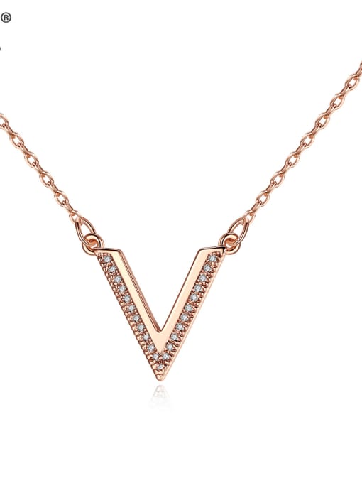 BLING SU Copper With 3A cubic zirconia Simplistic Geometric Necklaces 0