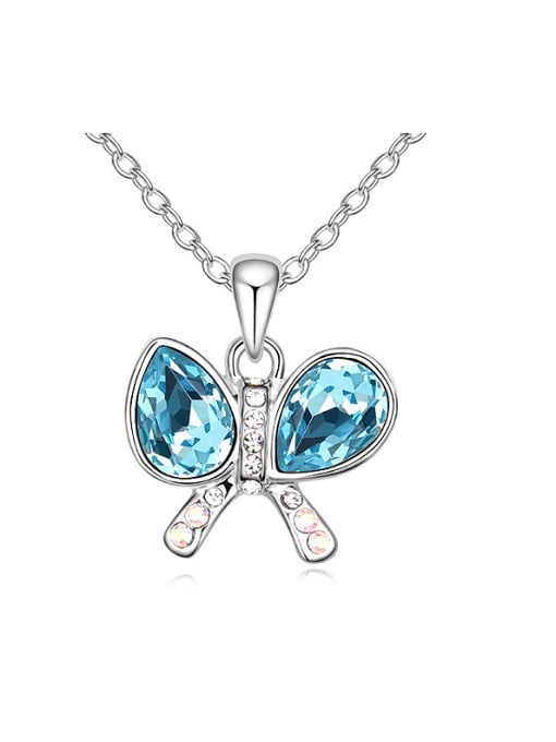 QIANZI austrian Elements Crystal Necklace Jiaoutiancheng bow crystal pendant Pendant with Zi 0