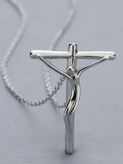 One Silver Personalized Jesus Cross Pendant 925 Silver Necklace 2