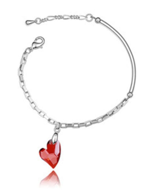 QIANZI Simple Heart austrian Crystal Alloy Bracelet 1