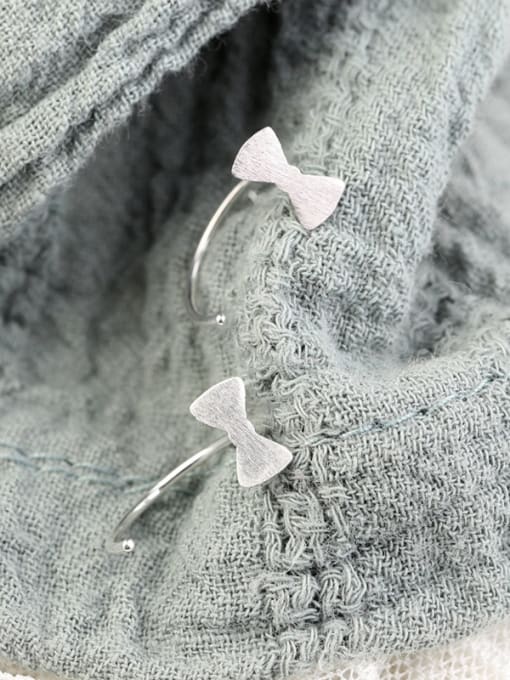 Peng Yuan Simple Little Bowknot Silver Earrings 1