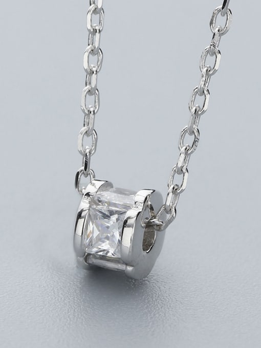 White 2018 S925 Silver Zircon Necklace