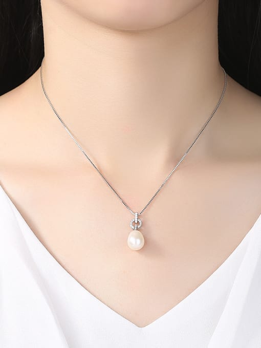CCUI Pure silver 10-11mm natural pearl necklace 1