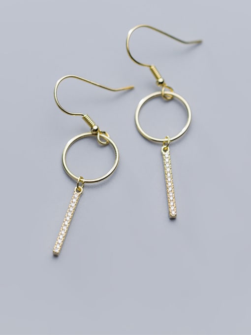 Rosh 925 Sterling Silver With Cubic Zirconia Simplistic Fringe Hook Earrings 0